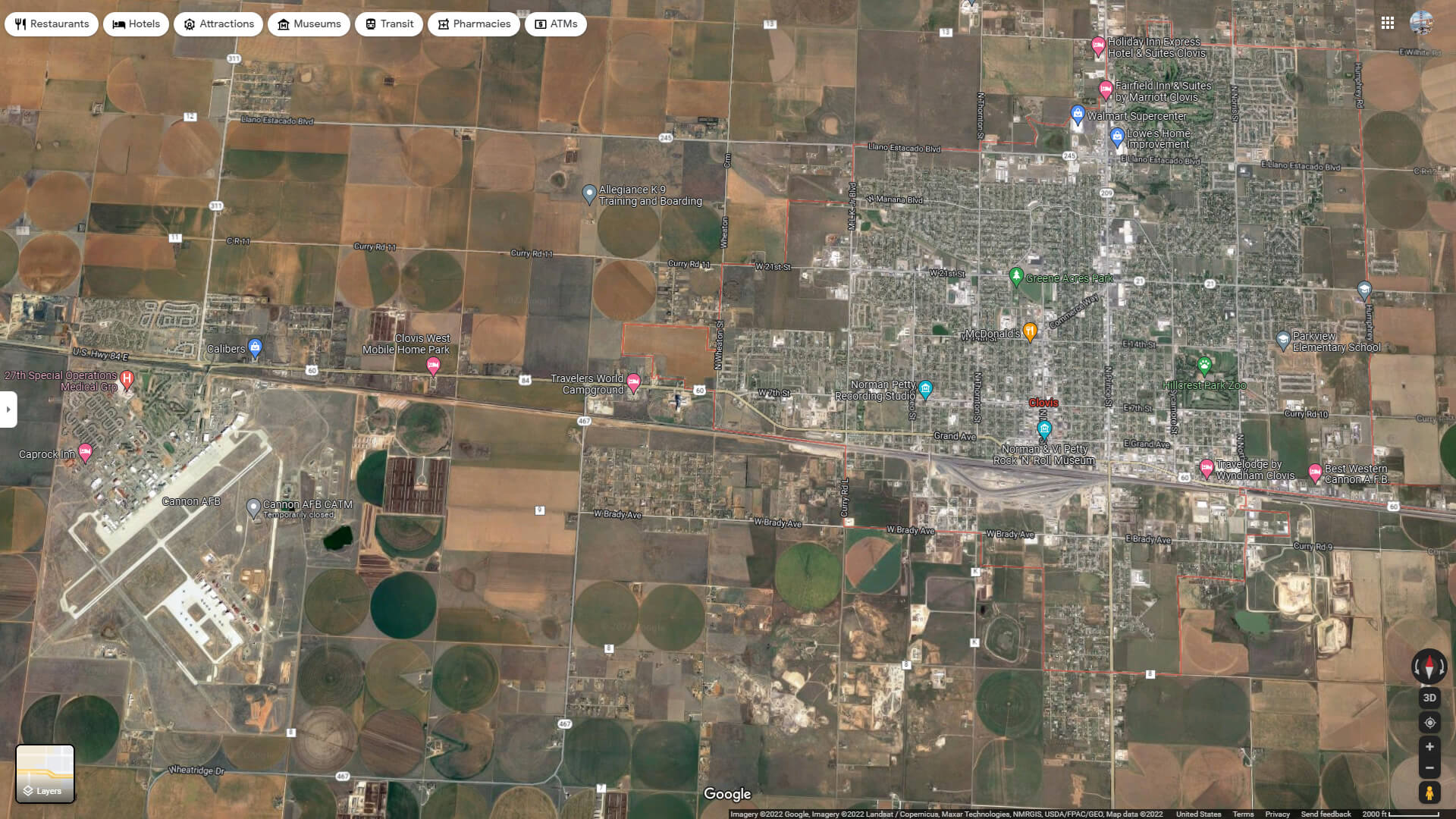 Clovis Aerial Map New Mexico